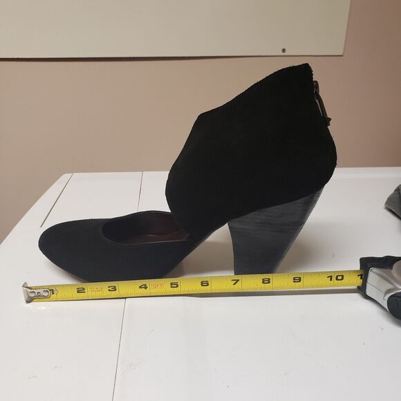 Report Signature Womens Black Suede Ankle Strap Block Heel Dress Shoes Sz 10 POE - Picture 3 of 15